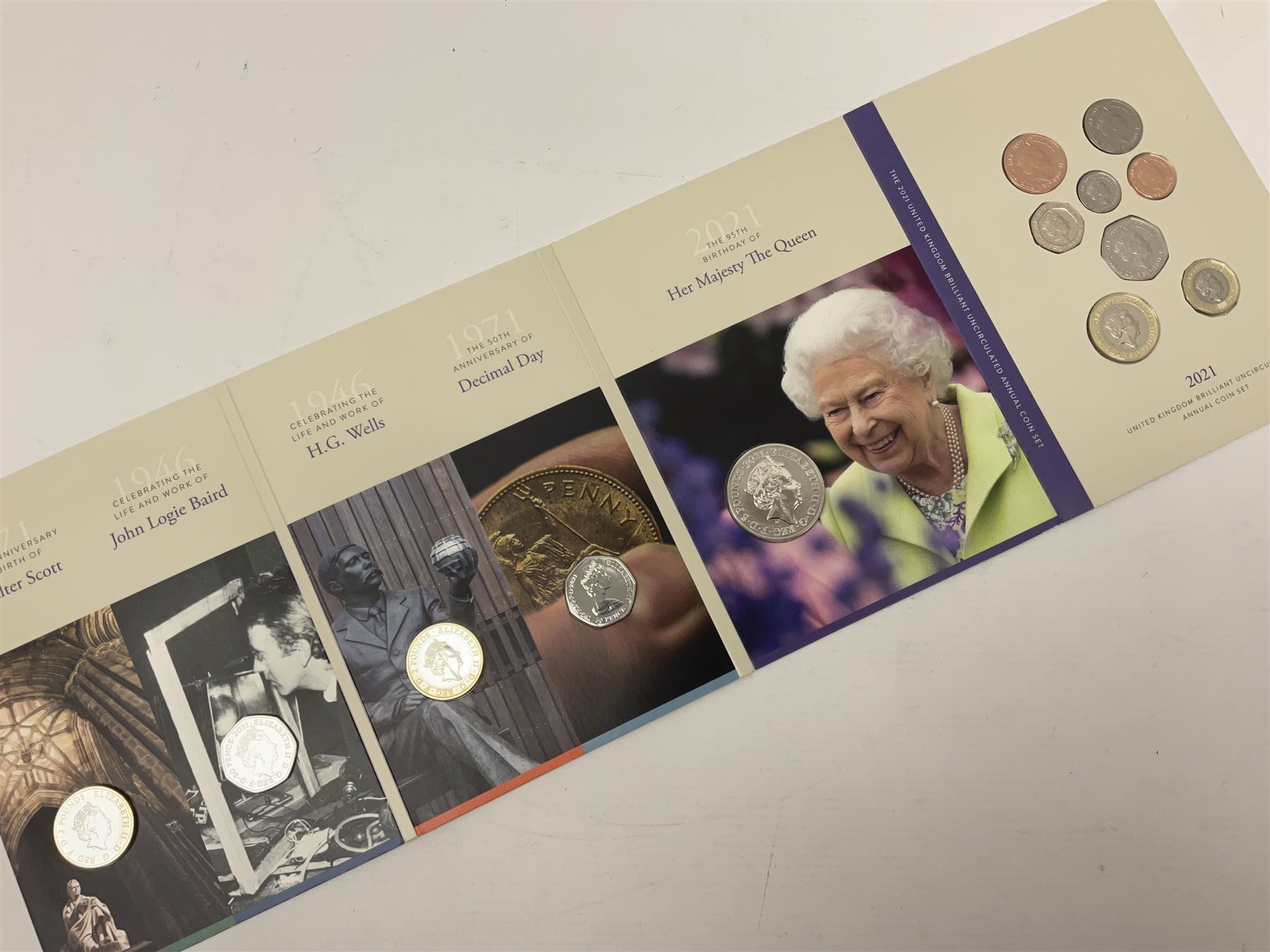 The Royal Mint United Kingdom 2021 brilliant uncirculated annual coin set, in card folder