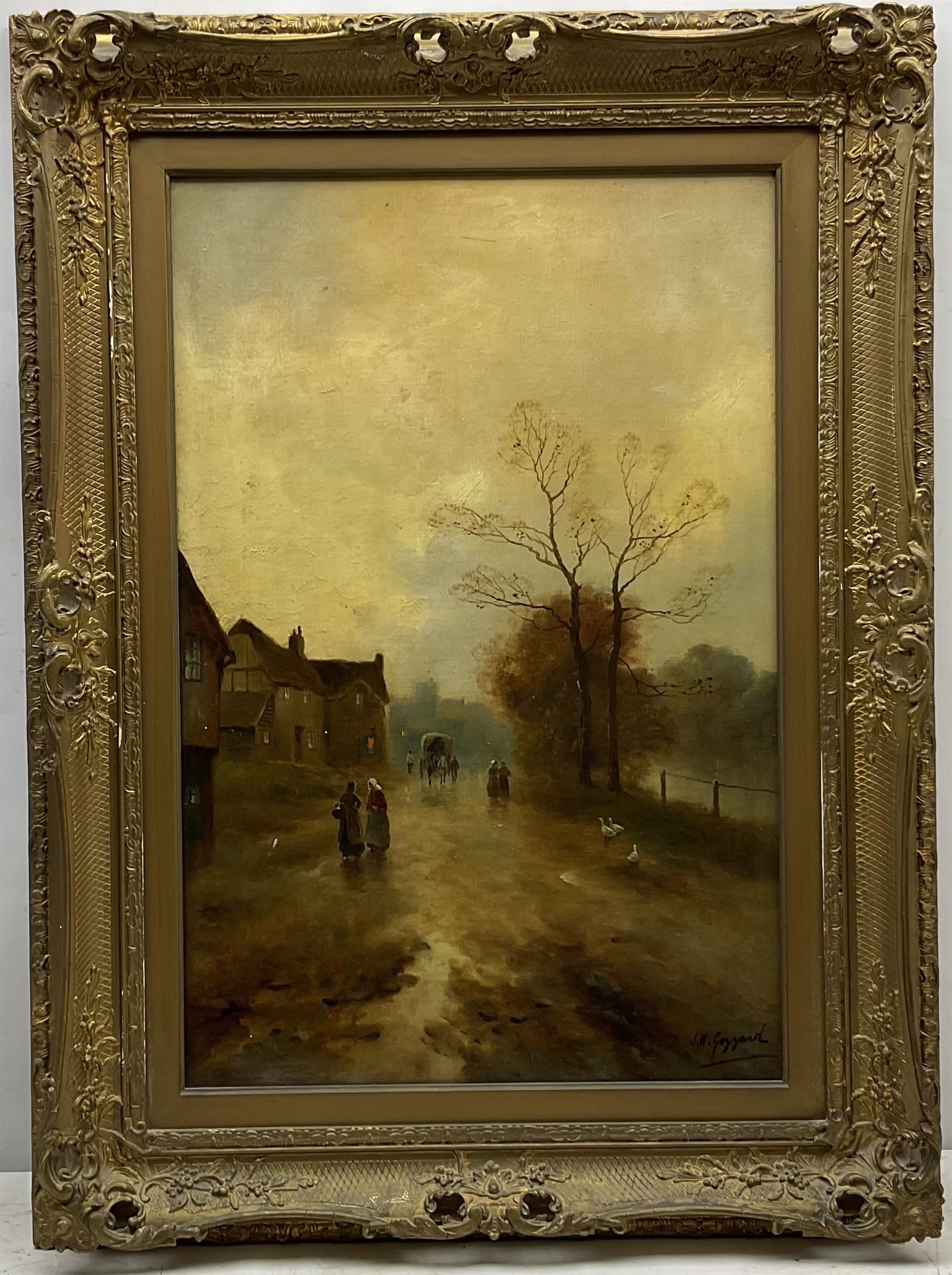 James Walter Gozzard (British 1888-1950): Autumnal Evening Street scenes, pair oils on canvas signed 60cm x 40cm (2)