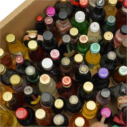 Large collection of mixed alcohol miniatures, to include Jacquins Peach Schnapps, Napoleon Brandy, Grand Marnier etc, various contents and proof