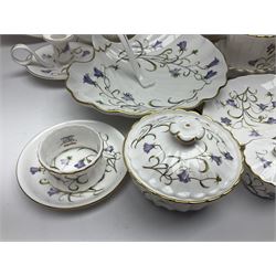 Large collection of Spode Campanula pattern ceramics, to include two cake plates, candle stick, vases bowls, planter, covered bon bon dish etc, many with boxes 