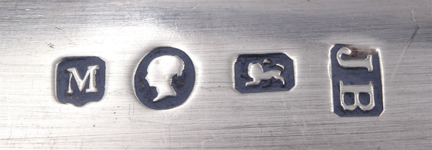 Three Victorian silver Fiddle pattern table spoons, each with engraved initial to terminal, hallmarked James Barber, York 1847