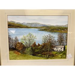 W Palliser (British 20th century): 'Beckhole North Yorkshire Moors' 'Watendlath - Borrowdale' and 'Windermere from Queen Adelaide's Hill', set three watercolours signed, titled vers0 31cm x 41cm (3)