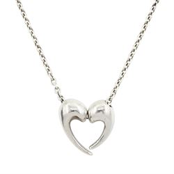 Georg Jensen silver heart necklace, pendant from artist pendant of the year, designed by M...