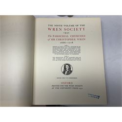 Belcher & Macartney: 'Later Renaissance Architecture in England', london Batsford, in six parts of loose folio form including plates and photographs, Twelve volumes of The Wren Society architectural books, and other architectural books and folios  