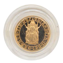 Queen Elizabeth II 1989 '500th Anniversary of the First Gold Sovereign' gold proof half sovereign coin, cased with certificate