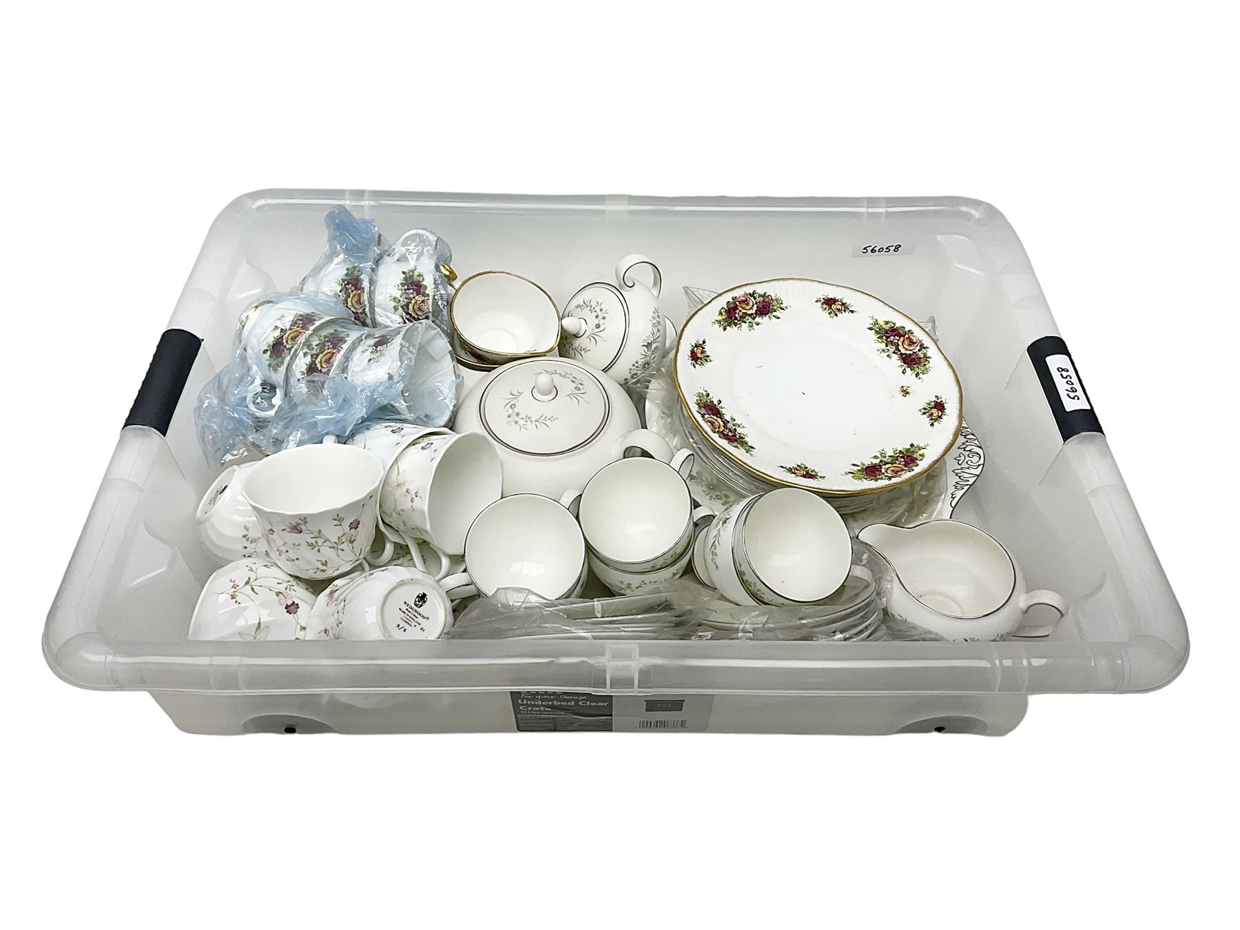 Wedgwood Westbury pattern tea set; another Wedgwood floral patterned tea set; and an Elizabethan rose pattern tea set.