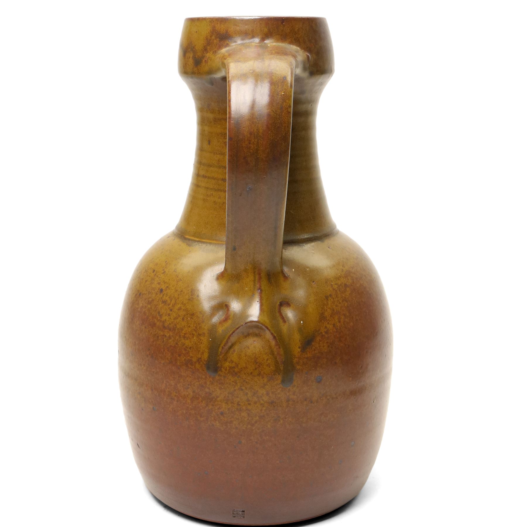 David Lloyd Jones (1928-1994): Three works, a large jug and two teapots, in typical brown glaze, each stamped, larger jug H39cm (3)