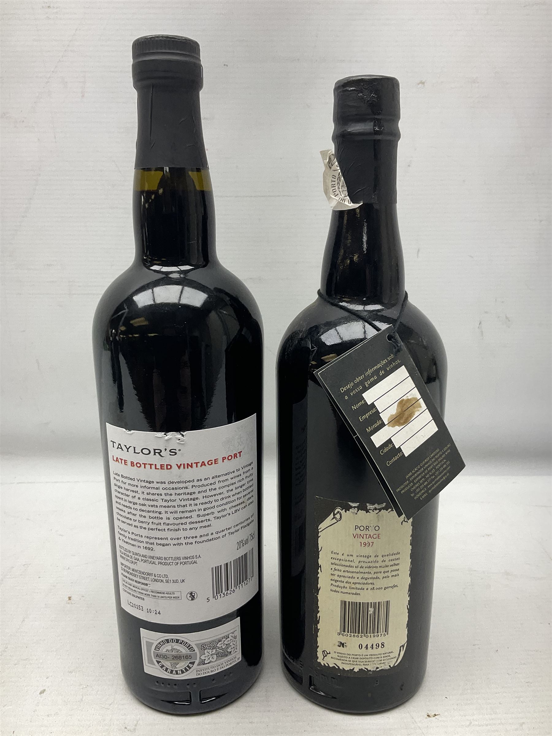 Mixed port, comprising Warre's 1977, vintage port, Quinta do Estanho, 1997, vintage port, Croft Quinta da Roeda, 2002, vintage port, Taylors, 1994, port and Taylors 2015, port, various contents and proof (5)