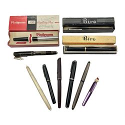 Collection of ball point and fountain pens, to include Burnham no 44, Ester Brook, Miles Martin etc  