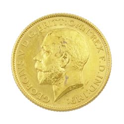 King George V 1911 gold half sovereign coin