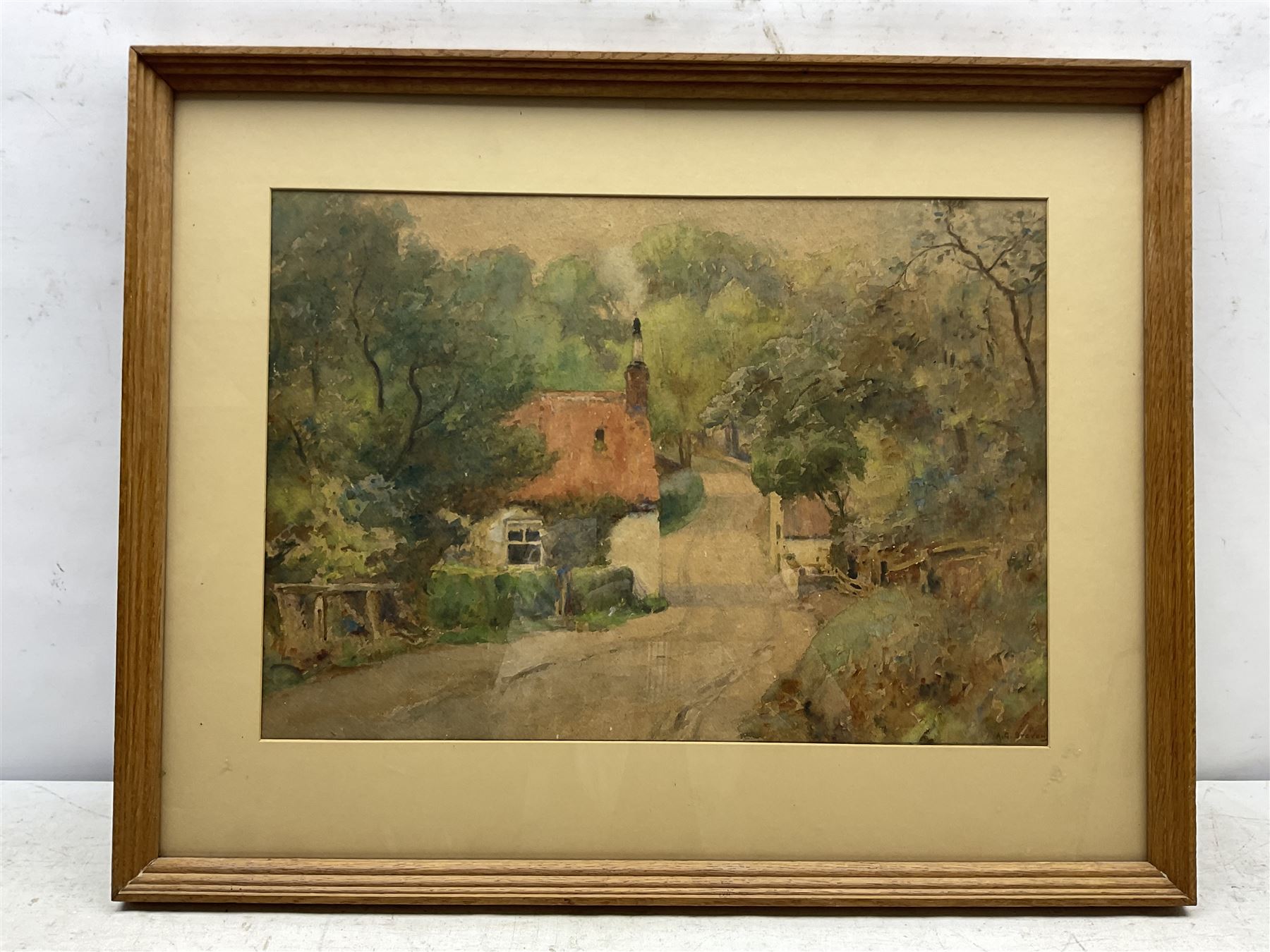 Albert George Stevens (Staithes Group 1863-1925): Danger Bank - Larpool Lane Whitby, watercolour signed 33cm x 47cm