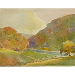  Forge Valley, Yorkshire, Lake District and other Rural Scenes, nine 20th century watercolours by Ralf W Clarke max 26cm x 31cm and Stratford On Avon, coloured engraving after James S Fairman 45cm x 66cm (10)  
