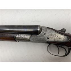 SHOTGUN CERTIFICATE REQUIRED - Late 19th century H. Akrill of Beverley 12-bore side-by-side sidelock ejector double barrel shotgun with back action, 71cm(28