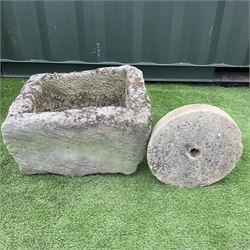 Small millstone and carved stone trough - THIS LOT IS TO BE COLLECTED BY APPOINTMENT FROM DUGGLEBY STORAGE, GREAT HILL, EASTFIELD, SCARBOROUGH, YO11 3TX