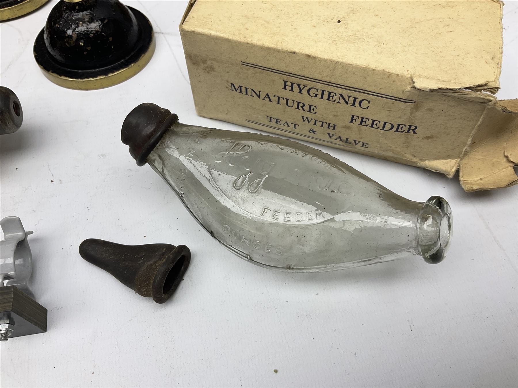 Collection of scientific and technical instruments etc including boxed 'Force on a Conductor' apparatus; vintage GPO resistance box; current deflection meter; vintage X-ray generator tube; small glass electroscope; two demonstrator solenoids; two magdeburg spheres; travelling balance scales etc; some by Philip Harris Ltd