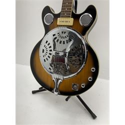 Tanglewood TBS800 'Blue Sound' electric resonator guitar H106cm; in carrying case; with stand and original purchase invoice dated 2009