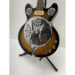 Tanglewood TBS800 'Blue Sound' electric resonator guitar H106cm; in carrying case; with stand and original purchase invoice dated 2009