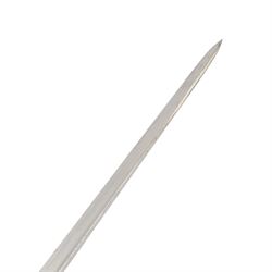 French chassepot bayonet the spine engraved St. Etienne, Mass 1876, with matching scabbard and another French chassepot engraved 1877, with matching scabbard 