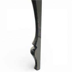 John Reeves (1981-) for Heal’s - ebonised ‘Louis’ dining table, with inset glass top, laminated rubberwood frame finished with a tough glossy polyurethane finish, raised on shaped supports