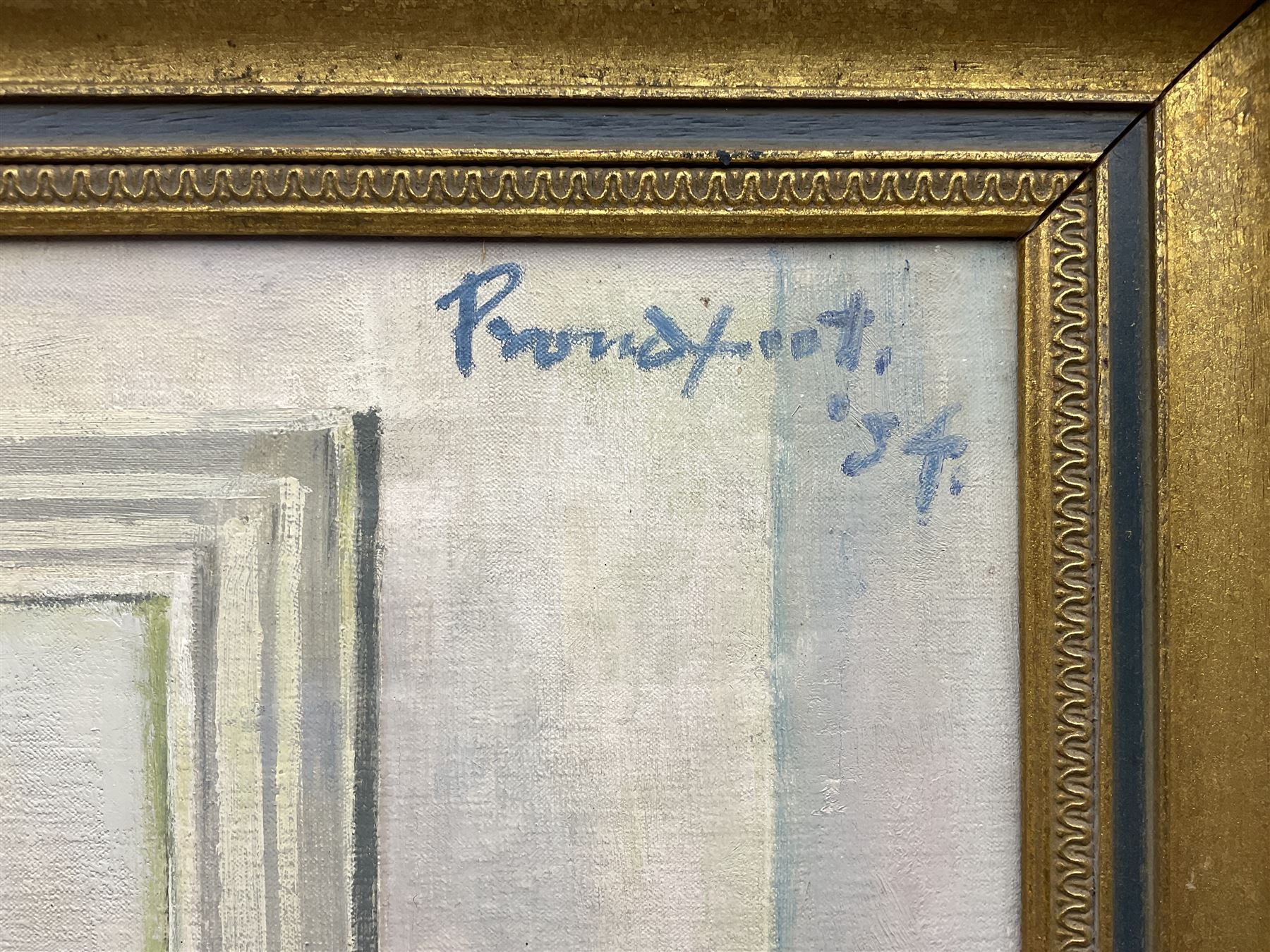 James Proudfoot (Scottish 1908-1971): The Wedding Dress, oil on canvas signed and dated '34, 75cm x 62cm