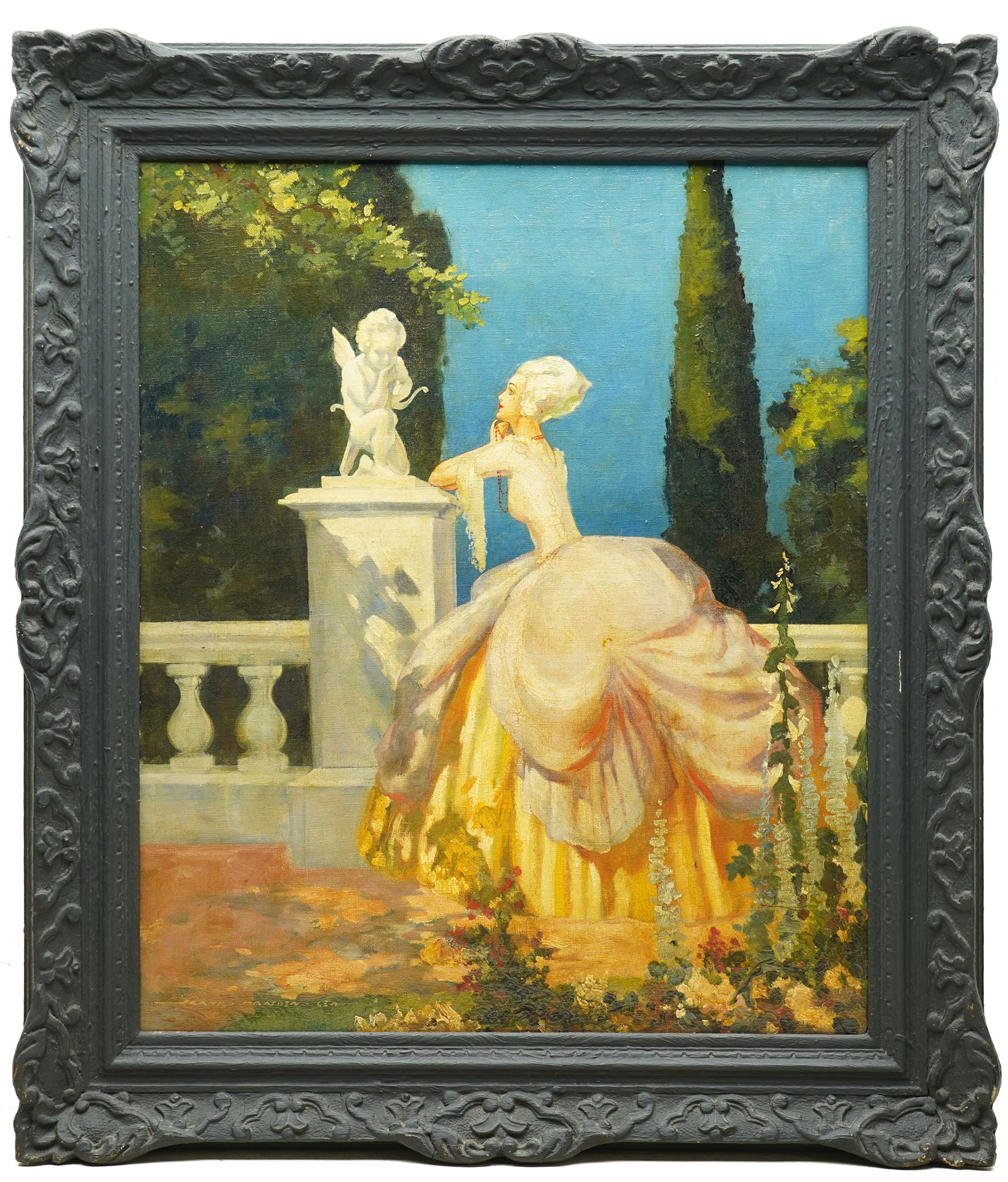 Frank Marsden Lea (British Early 20th century): 'The Oracle', oil on canvas signed, titled verso 60cm x 50cm