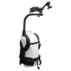 Easyrig Vario 5 Cinema Vest with Flowcine Serene arm, contained within an Easyrig bag