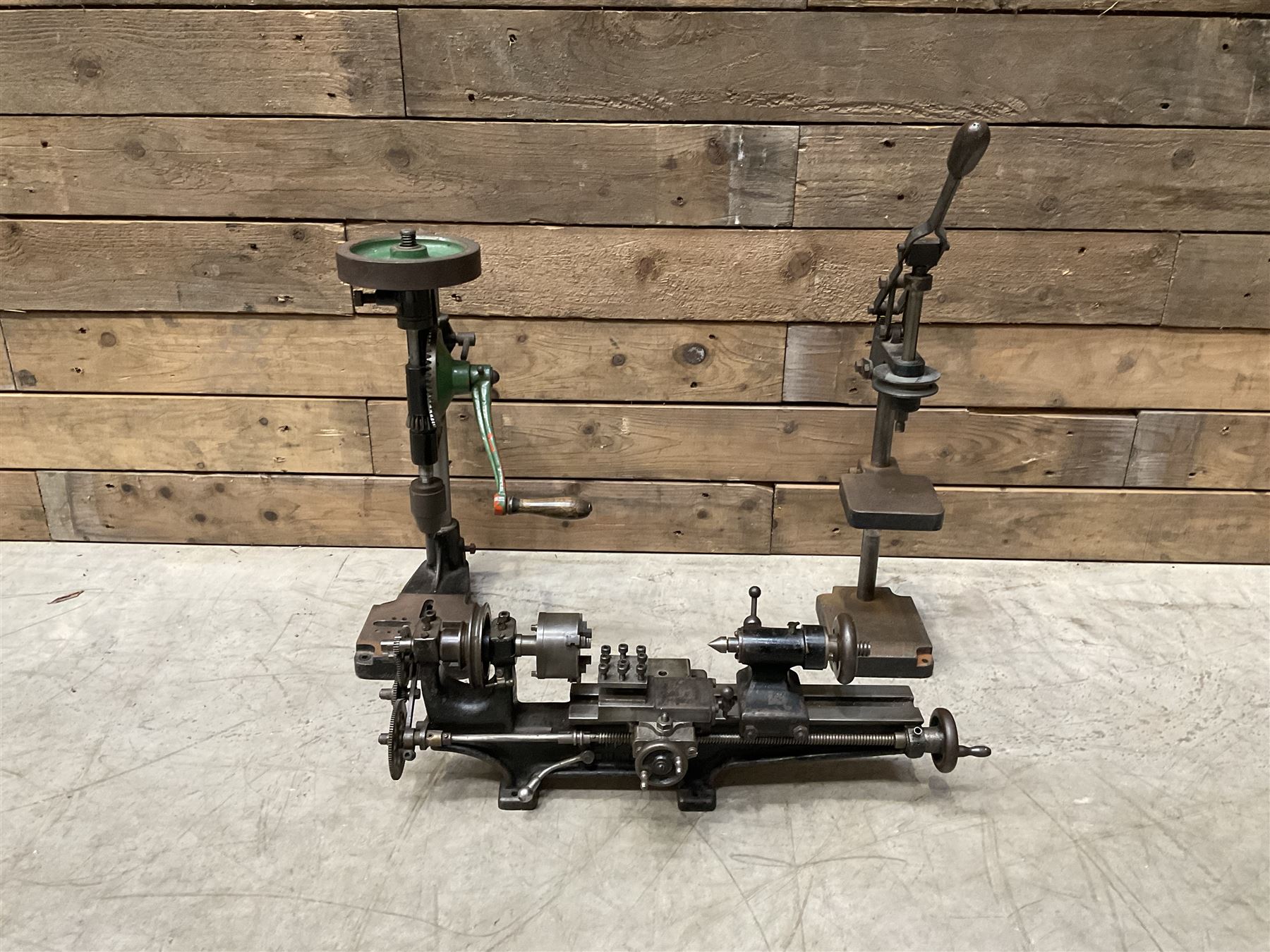 Eclipse mini precision lathe together with pillar drills and magnetic base