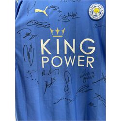 Leicester City signed 2015/16 season shirt, and two signed footballs