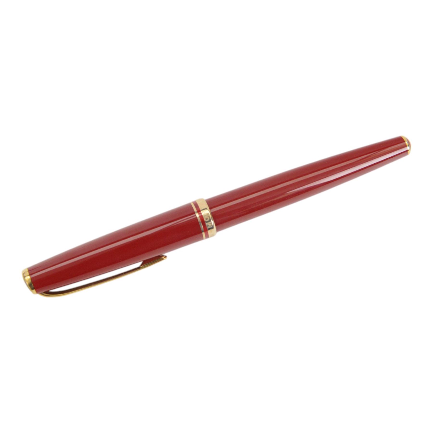 Montblanc Generation red fountain pen,14ct gold nib, in original box 