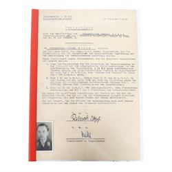 WWII Third Reich ephemera, including Army passes, provisional foreigner's passports, reports etc 