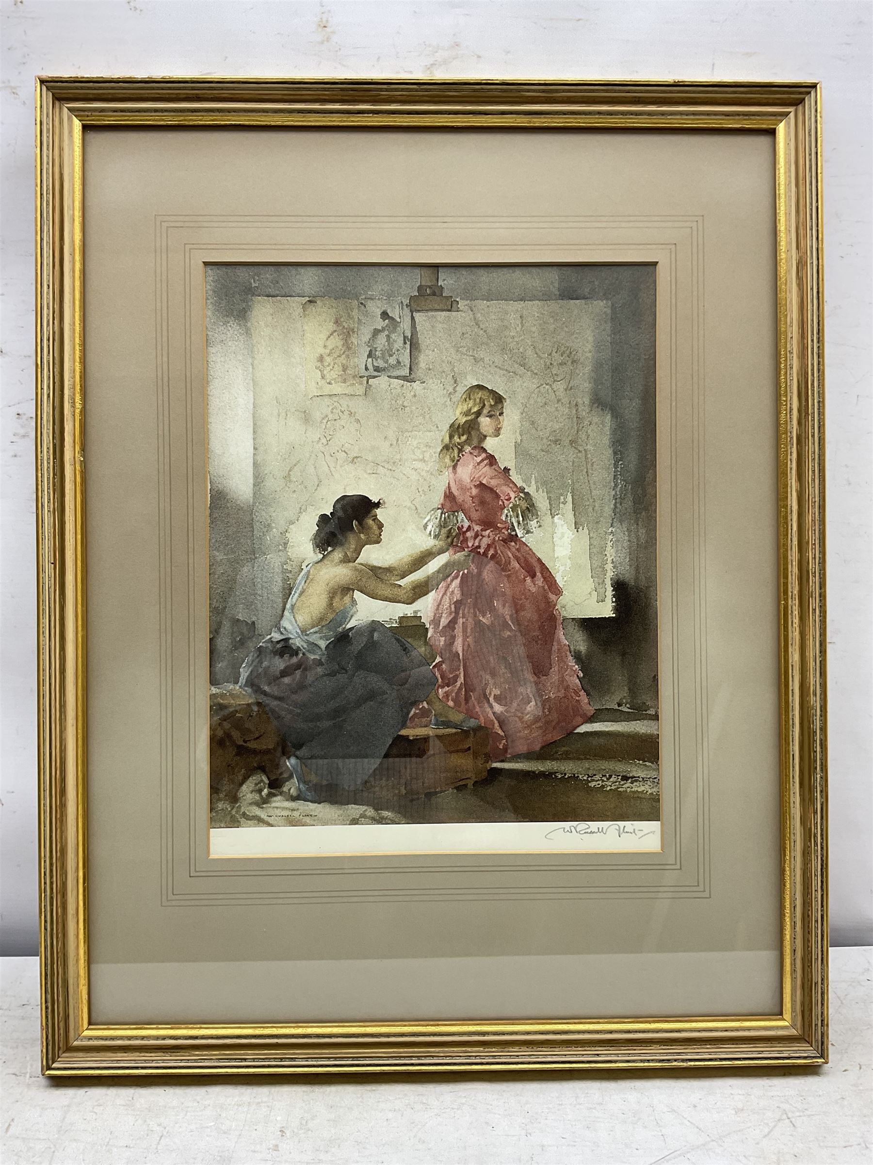 Sir William Russell Flint (Scottish 1880-1969): 'Two Models', limited edition print signed in pencil, with Fine Art Trade Guild blindstamp, pub. The Medici Society, 1960, 37cm x 28cm
