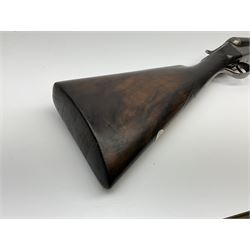 Charles Boswell 12-bore side-by-side double barrel box-lock non-ejector sporting gun, with 71.5cm sleeved barrels, thumb safety, walnut stock with chequered grip and fore-end, serial no.12720, L112.5cm overall SHOTGUN CERTIFICATE REQUIRED