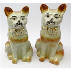  Matched pair Scottish Bo'ness pottery Cats, H33cm   
