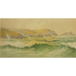  'Fistral Bay Newquay', watercolour signed and titled by Douglas Pinder (British 1886-1949) 32cm x 60cm  