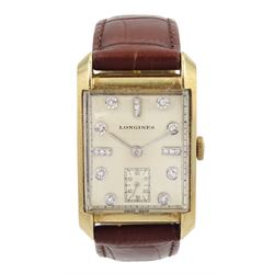 Longines gentleman's 14ct gold tank wris