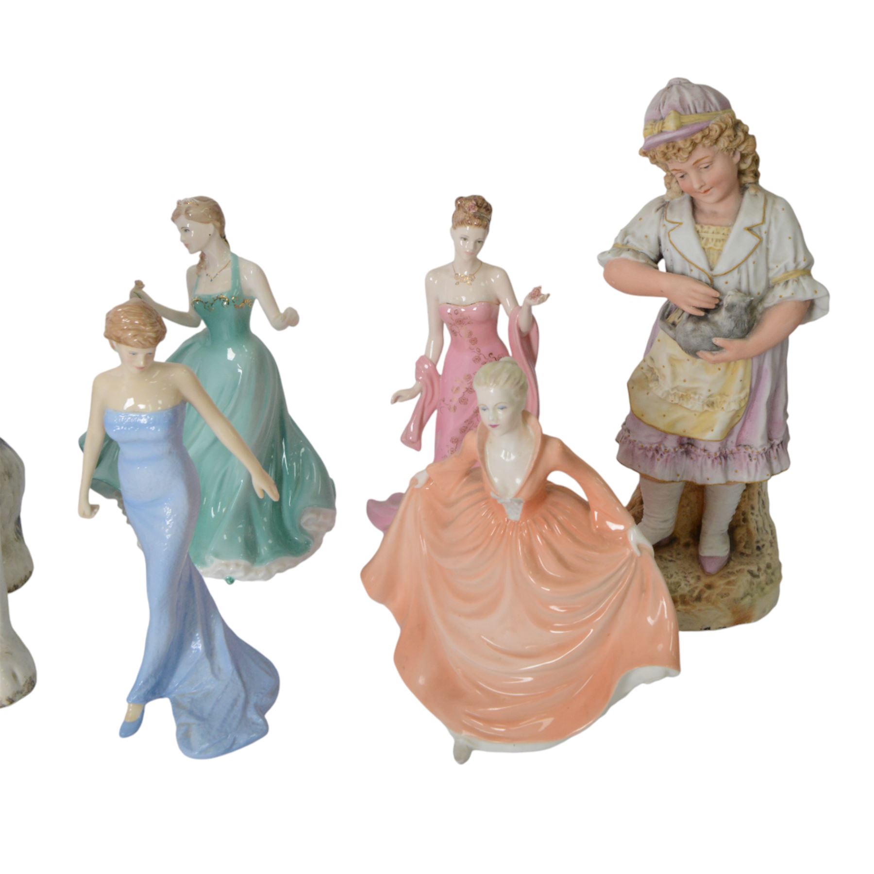 Collection of Coalport and similar figures, including Alison, True Love Mystique etc 