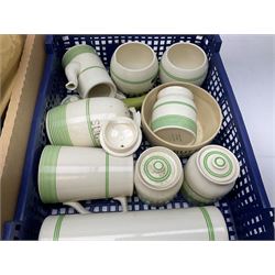 Sadler Kleen Kitchen Ware decorated with green stripes, together with two T.G Green 'The Gripstand' mixing bowls, James Broadhurs1977 silver jubilee tea service for six
