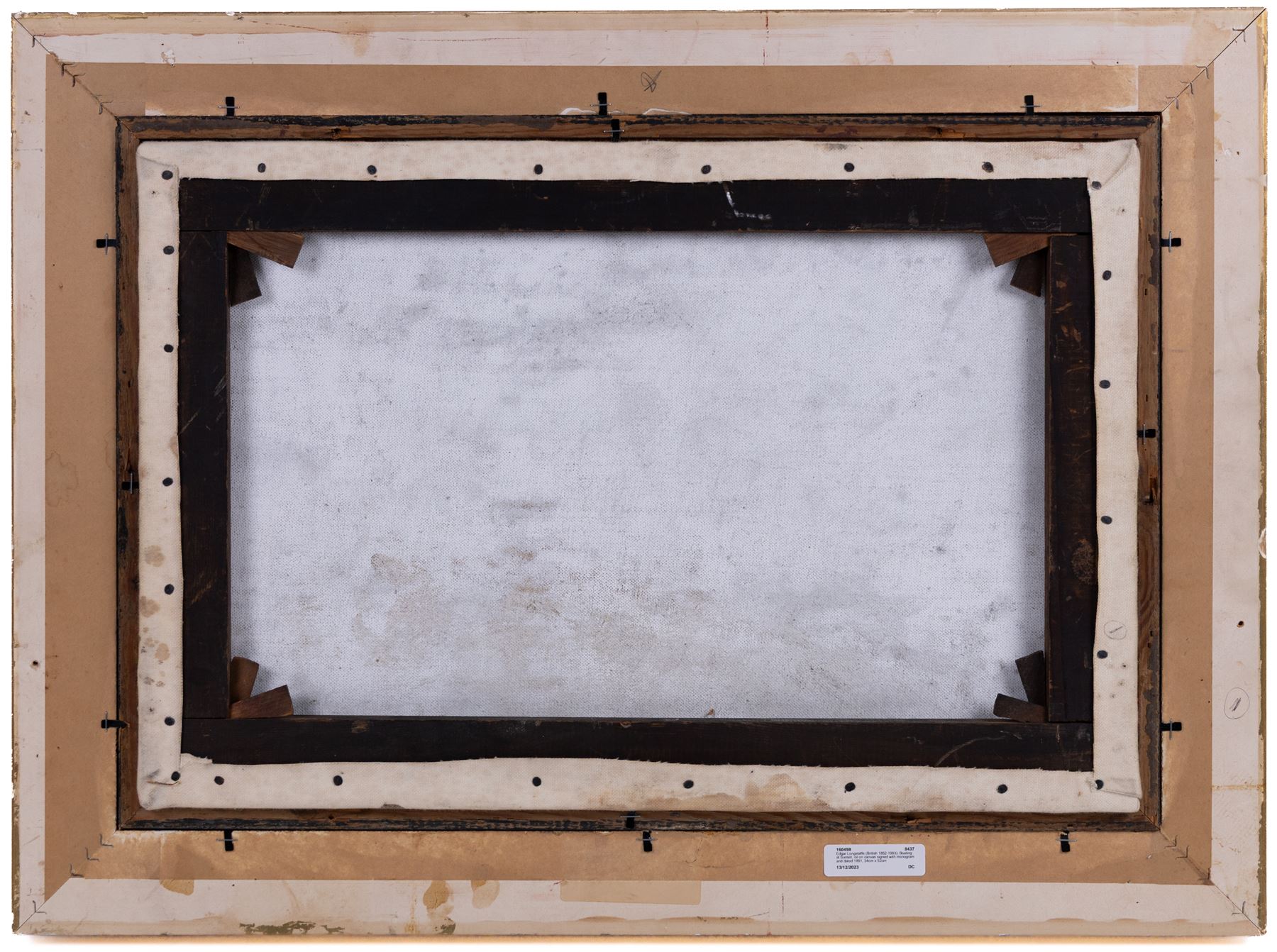 Edgar Longstaffe (British 1852-1993): Boating at Sunset, oil on canvas signed with monogram and dated 1891, 34cm x 52cm 