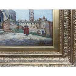 Margaret Thomson Wilson (Scottish 1864-1912): The Forum - Rome, oil on board signed, labelled verso 17cm x 24cm