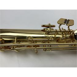 Jupiter JPS-749-547 soprano saxophone, serial no.636624; in fitted carrying case with accessories.