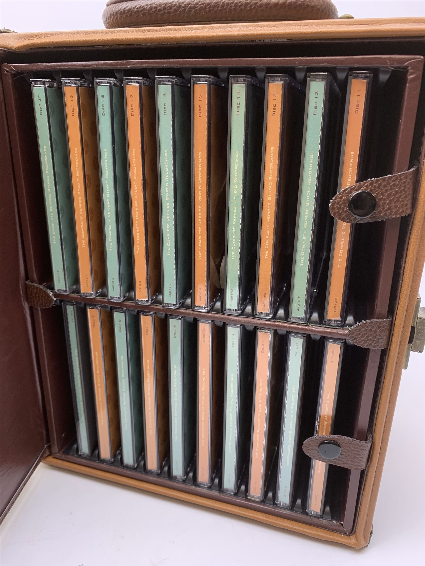 Frank Sinatra 'The Complete Reprise Studio Recordings' limited edition 20 CD box set, presented in a fitted tan leather case 