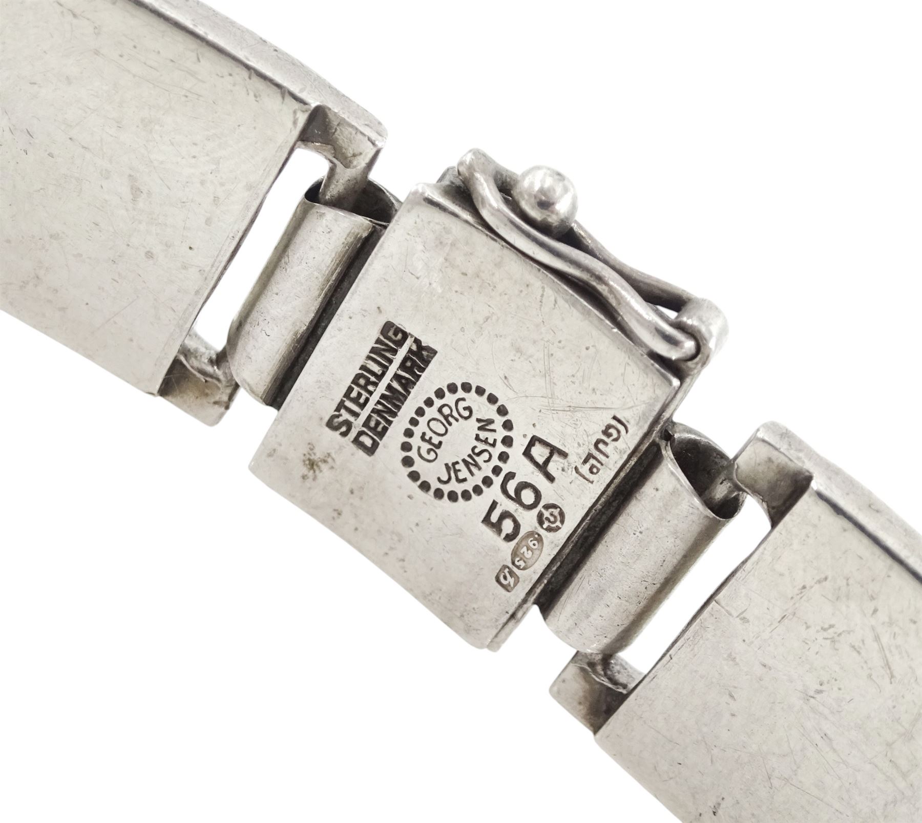 Georg Jensen silver bracelet, No. 56A, London import mark 1957