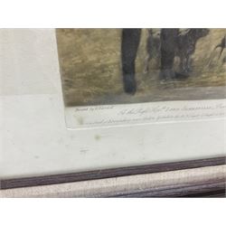 William Ward (British 1766-1826) after George Garrard (British 1760-1826): 'To the Right Hon Lord Somerville President of the board of Agriculture this plate of a Holderness Cow...', mezzotint with hand colouring pub. 1978, 47cm x 61cm