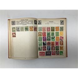 Great British and World stamps including a sterling silver hallmarked medallion housed in a commemorative cover for the Queen's Silver Jubilee 1977, various other commemorative covers relating to the Silver Jubilee including South Georgia, Cayman Islands, Montserrat, Pitcairn Islands, Mauritius, Swaziland etc, World stamps in a loose leaf album including Argentina, Austria, Belgium, Brazil, Denmark, France, Iraq etc, small red album of Queen Elizabeth II Coronation stamps and 'The Improved Postage Stamp Album' containing mixed World stamps