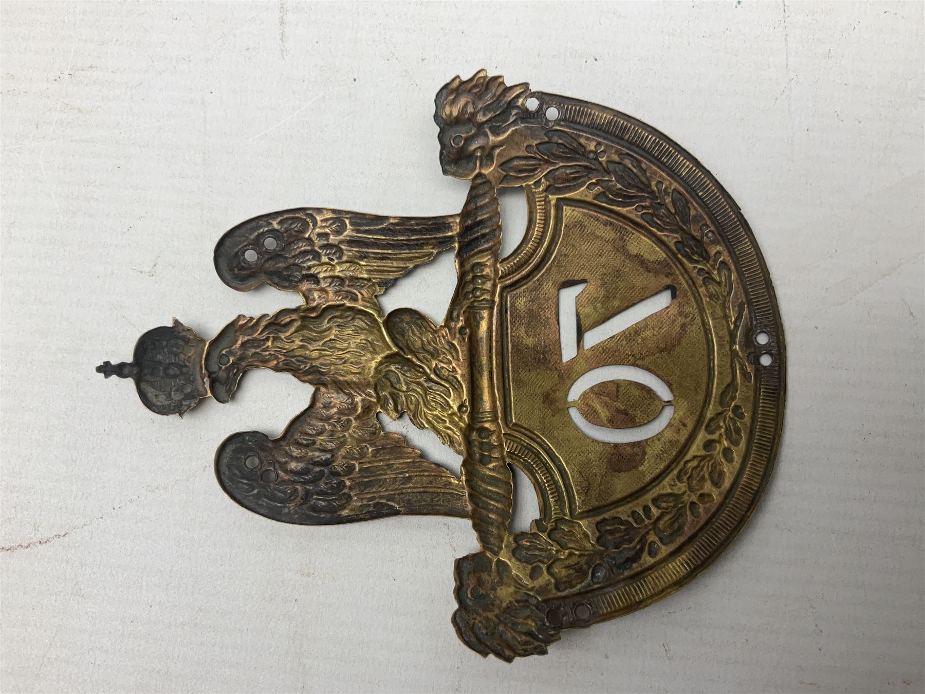 French 1st Empire 70th Infantry shako plate 1814 pattern