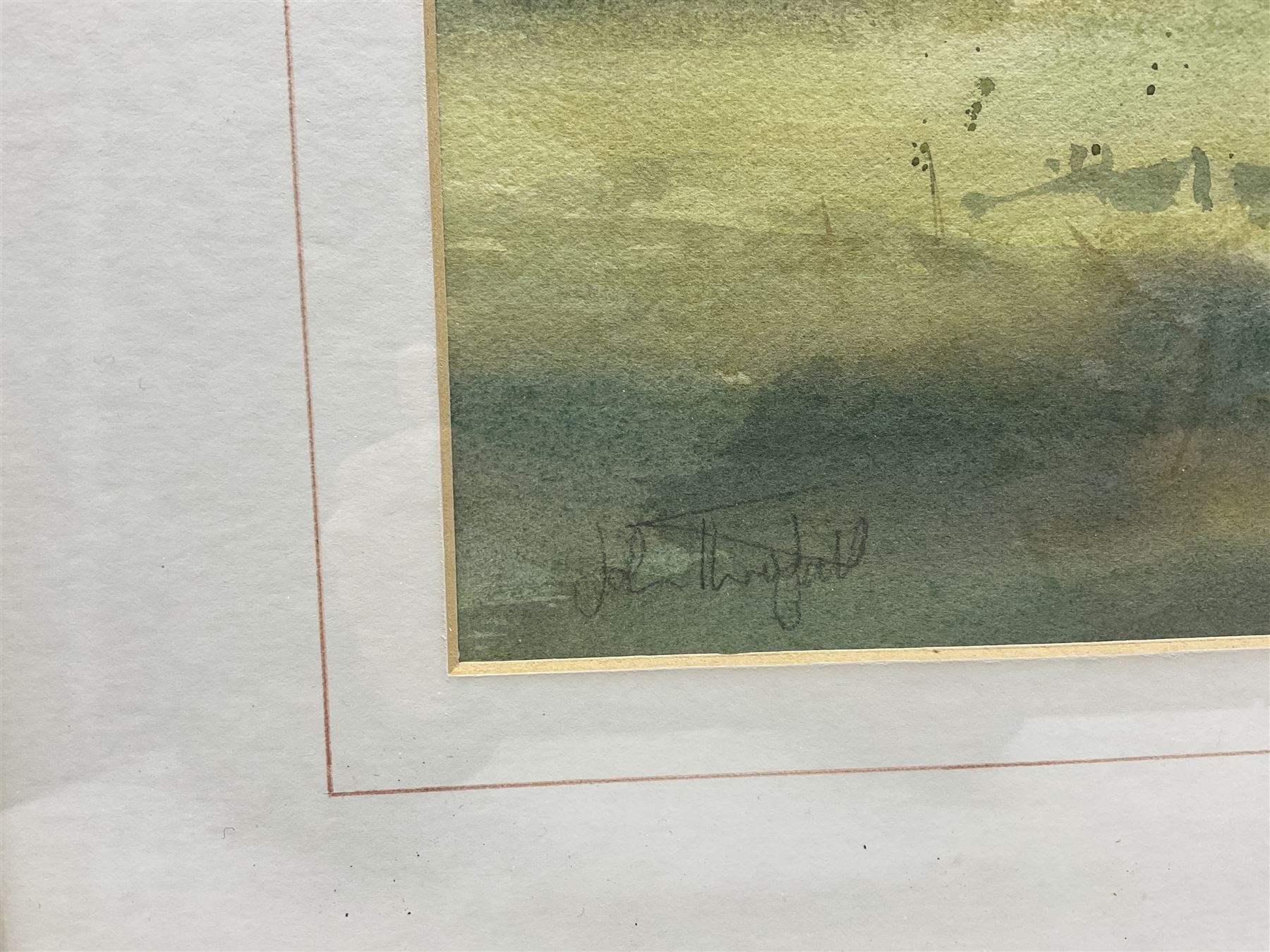 John Threlfall (British 1958-): Lapwing, watercolour signed 20cm x 32cm