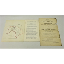  Victorian Whitby Property Auction Particulars for Valuable Building Ground on and contiguous to the West Cliff on 28th April 1857, and a Victorian Whitby Town Boundary Report with map, 28cm x 43cm max (2). Provenance: Property of a Private Whitby Collector.   
