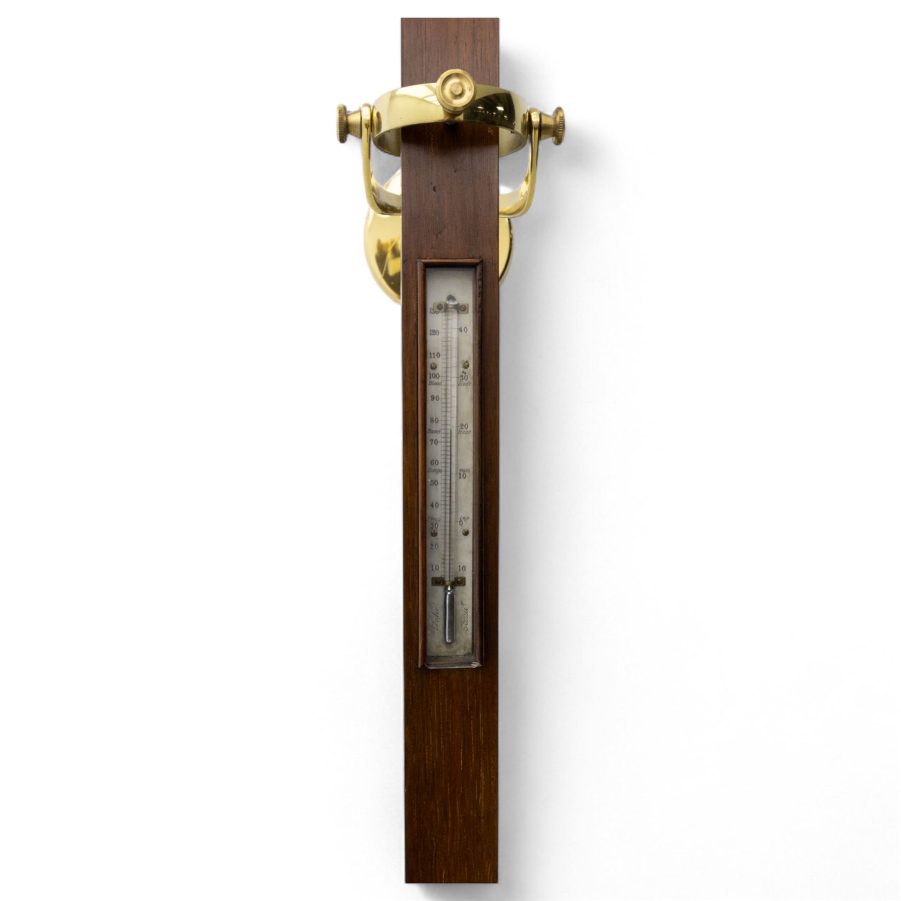 Late 19th-century rosewood improved marine barometer, the bone dial signed 