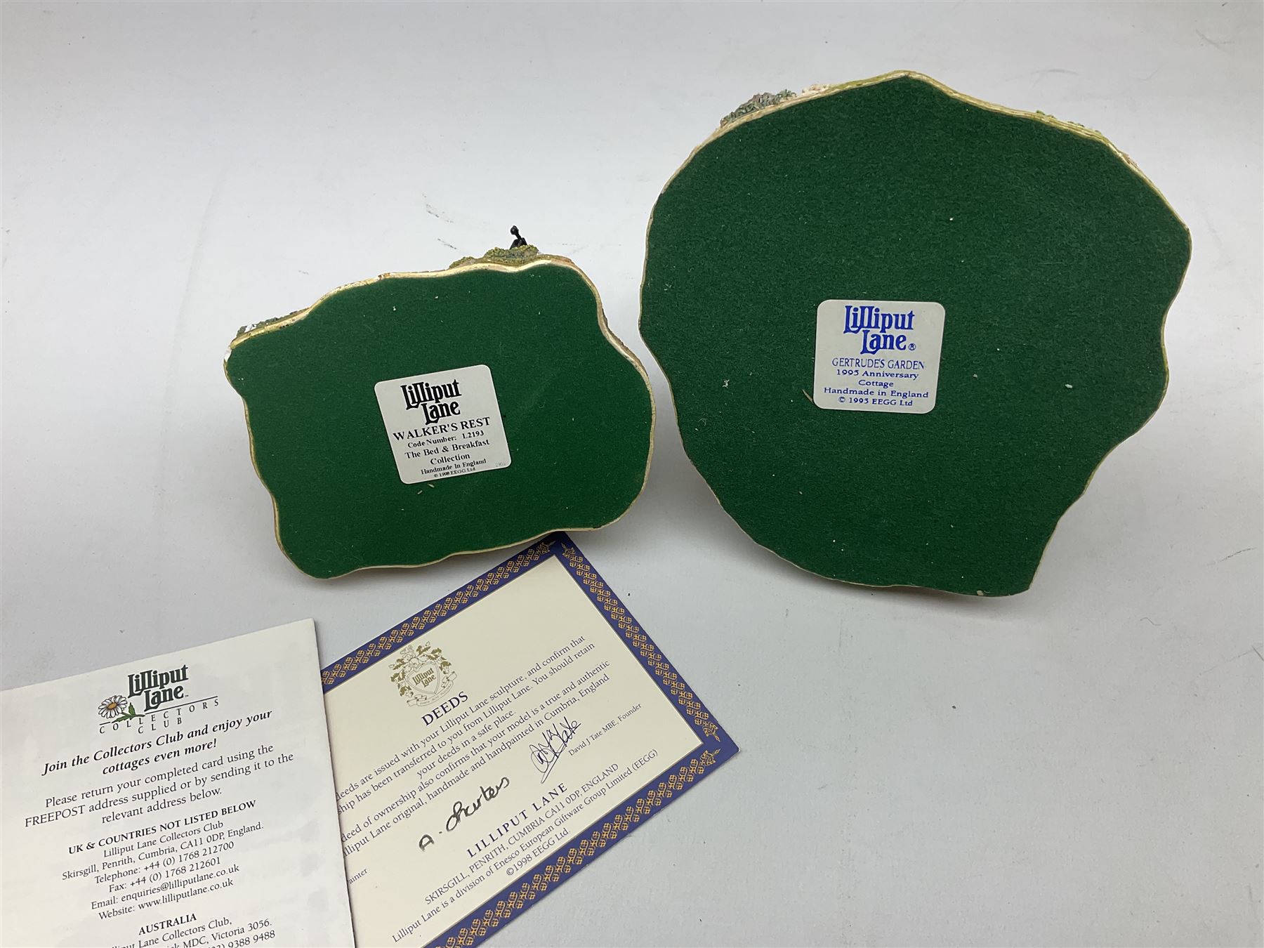 Seven Lilliput Lane cottages, comprising five limited edition examples, one French collection example and one Dutch collection, to include Queen of Windemere, Penkill Castle and Gertrude's Garden, all with boxes, four with deeds