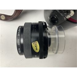 Olympus OM-2 camera body serial no 416515, with 'Olympus F.Zuiko Auto-S 1:1.8 f=50mm' lens serial no 819739, 'Tamron Zoom Macro 1;3.8-4.5 f=80-250mm' lens serial no 8720286' and other camera equipment